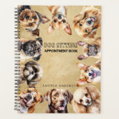 Schattige Aangepaste Moderne Hond Zitten Afspraakb Planner (Voorkant)