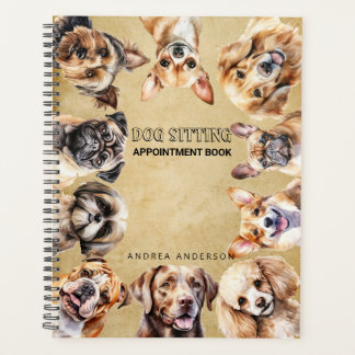 Schattige Aangepaste Moderne Hond Zitten Afspraakb Planner