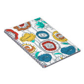 Schattige Aangepaste Naam Leuke Abstracte Bloemrij Notitieboek (Rechterzijde)