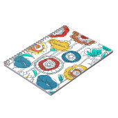 Schattige Aangepaste Naam Leuke Abstracte Bloemrij Notitieboek (Linkerzijde)