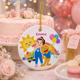 Schattige Aangepaste Naam Peuter Kleuterschool Muz Keramisch Ornament