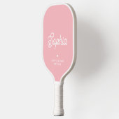 Schattige aangepaste naam Pretty Roze Moderne Mesh Pickleball Paddle (Links)