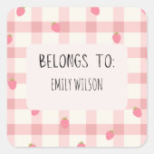 Schattige aangepaste naamlabel vierkante sticker (Voorkant)