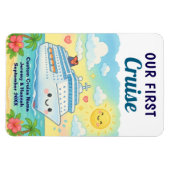 Schattige Aangepaste Onze Eerste Cruise Hut Deur Magneet (Horizontaal)