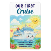 Schattige Aangepaste Onze Eerste Cruise Hut Deur Magneet (Verticaal)