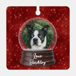 Schattige aangepaste Pet Snow Wereldbol Metalen Ornament