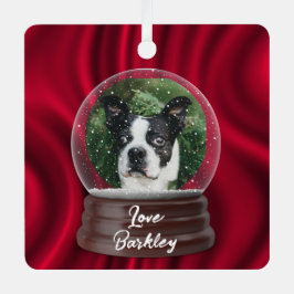 Schattige aangepaste Pet Snow Wereldbol Metalen Ornament