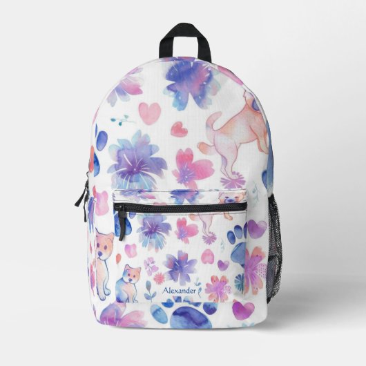 Schattige aangepaste puppy bedrukte rugzak (Voorkant)