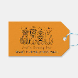 Schattige Aangepaste Puppy Halloween Cadeaulabel