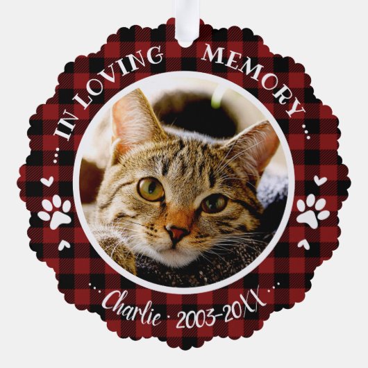 Schattige aangepaste Rustige Cat Pet-foto Ornament Kaart (Achterkant)