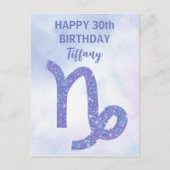 Schattige Aangepaste Steenbok Astrologie Geboorted Briefkaart (Voorkant)