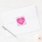 Schattige aangepaste tekst Beste vriendin ooit Roz Vierkante Sticker (Envelop)