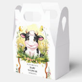 Schattige Aangepaste Waterverf Koe Baby shower Bedankdoosjes (Geopend)
