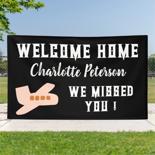 Schattige Aangepaste Welkom Thuis Spandoek (Buitenkant)