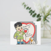 Schattige aankondigen liefde Valentijn  Feestdagenkaart (Staand voorkant)