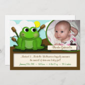 Schattige aankondigingen van de geboorte van Frogg (Voorkant / Achterkant)