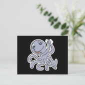 schattige aanmoedigende octopus briefkaart (Staand voorkant)