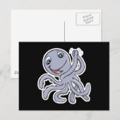 schattige aanmoedigende octopus briefkaart (Voorkant / Achterkant)