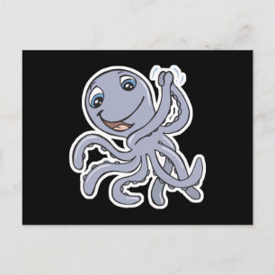schattige aanmoedigende octopus briefkaart