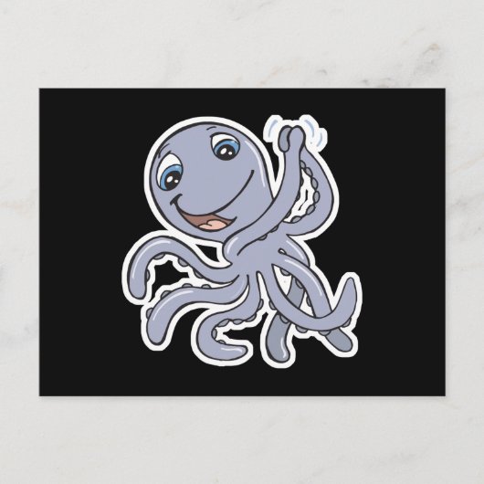 schattige aanmoedigende octopus briefkaart (Voorkant)