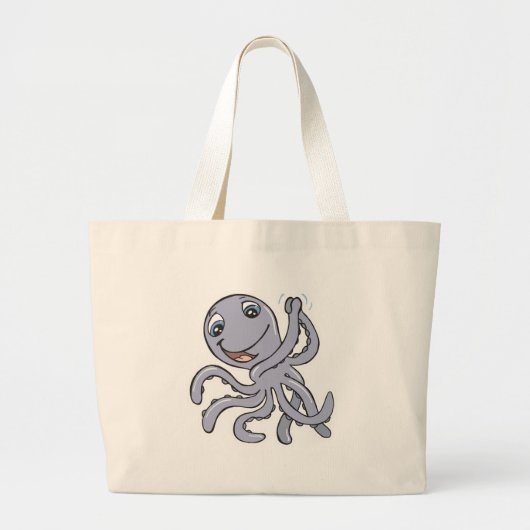 schattige aanmoedigende octopus grote tote bag (Voorkant)