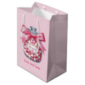 Schattige aanpasbaar Het is een meisje baby shower Medium Cadeauzakje (Achterkant Gekanteld)