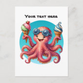 Schattige aanpasbaar octopusijs briefkaart (Voorkant)