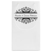 Schattige aanpasbaar zwart lijst klein cadeauzakje (Achterkant)