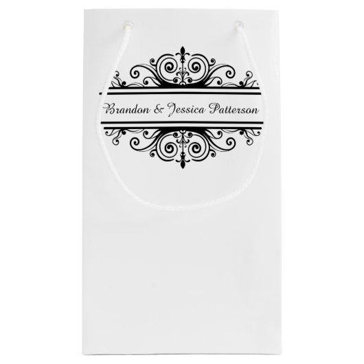 Schattige aanpasbaar zwart lijst klein cadeauzakje (Achterkant)