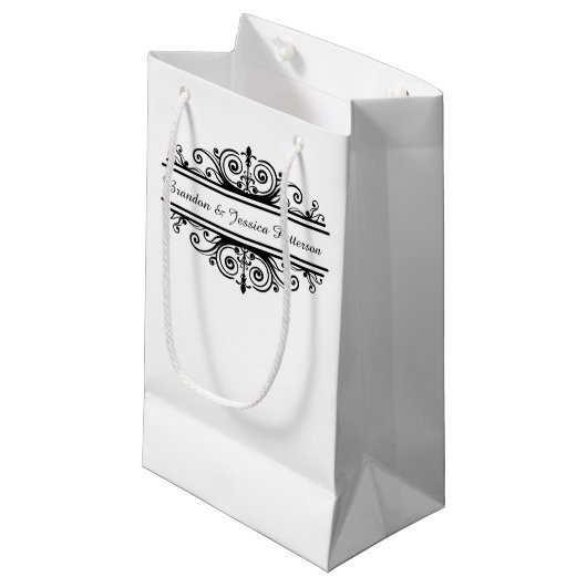 Schattige aanpasbaar zwart lijst klein cadeauzakje (Voorkant Gekanteld)