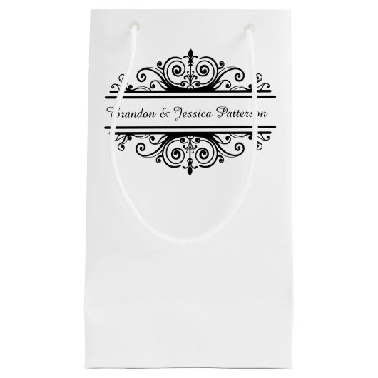 Schattige aanpasbaar zwart lijst klein cadeauzakje (Voorkant)