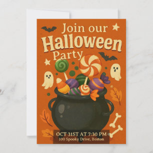 Schattige aanpasbare griezelige Halloween Kaart