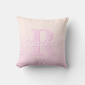 Schattige aanpasbare monogram | Perzik & Roze Ombr Kussen (Voorkant)