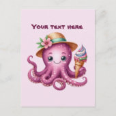 Schattige aanpasbare strand octopus briefkaart (Voorkant)