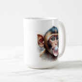 Schattige Aap Blowing Bubbles Bubble Gum Koffiemok (Voorkant rechts)