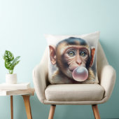 Schattige Aap Blowing Bubbles Bubble Gum Kussen (Stoel)