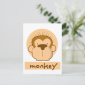 schattige aap briefkaart (Staand voorkant)