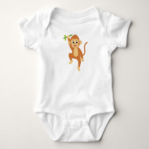 Schattige aap met bamboe romper
