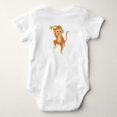Schattige aap met bamboe romper (Achterkant)