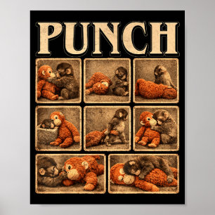 Schattige aap slaat baby poster