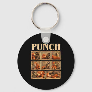 Schattige aap slaat baby  sleutelhanger