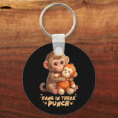 Schattige Aap Stomp Baby Aap Stomp Team Stomp Sleutelhanger (Voorkant)