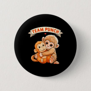 Schattige Aap Stomp Baby Aap Team Stomp Ronde Button 5,7 Cm