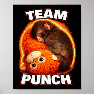 Schattige aap stomp baby grafisch team stomp groot poster