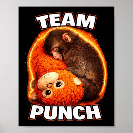Schattige aap stomp baby grafisch team stomp groot poster (Voorkant)