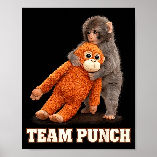 Schattige aap stomp baby grafisch team stomp groot poster (Voorkant)