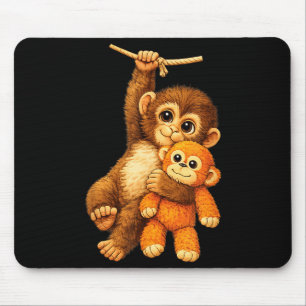 Schattige aap stomp knuffel buddy knuffel omhelzin muismat