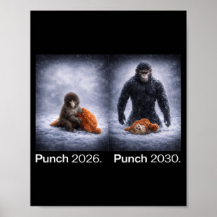 Schattige aap stomp meme grappig dier ontwerp poster