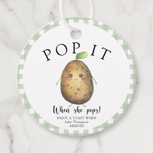 Schattige aardappel - Laat hem knallen! Als zij kn Bedankjes Labels (Voorkant)