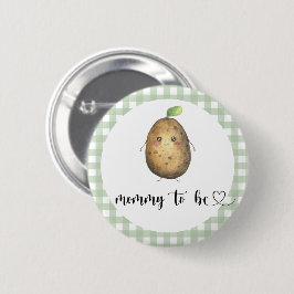 Schattige aardappel - mama in wording Baby Shower Ronde Button 5,7 Cm